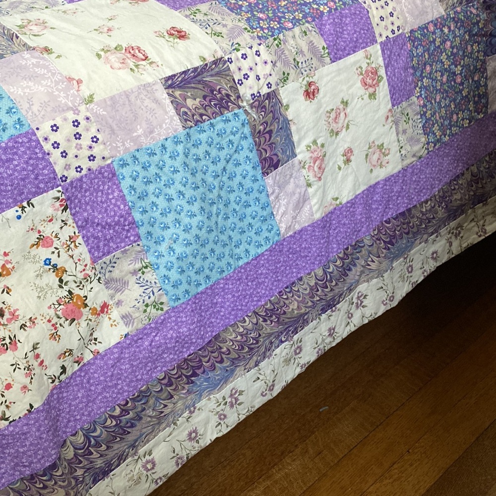 New handmade patchwork quilt 80”x95” approx. (Queen) - Picture 3 of 12